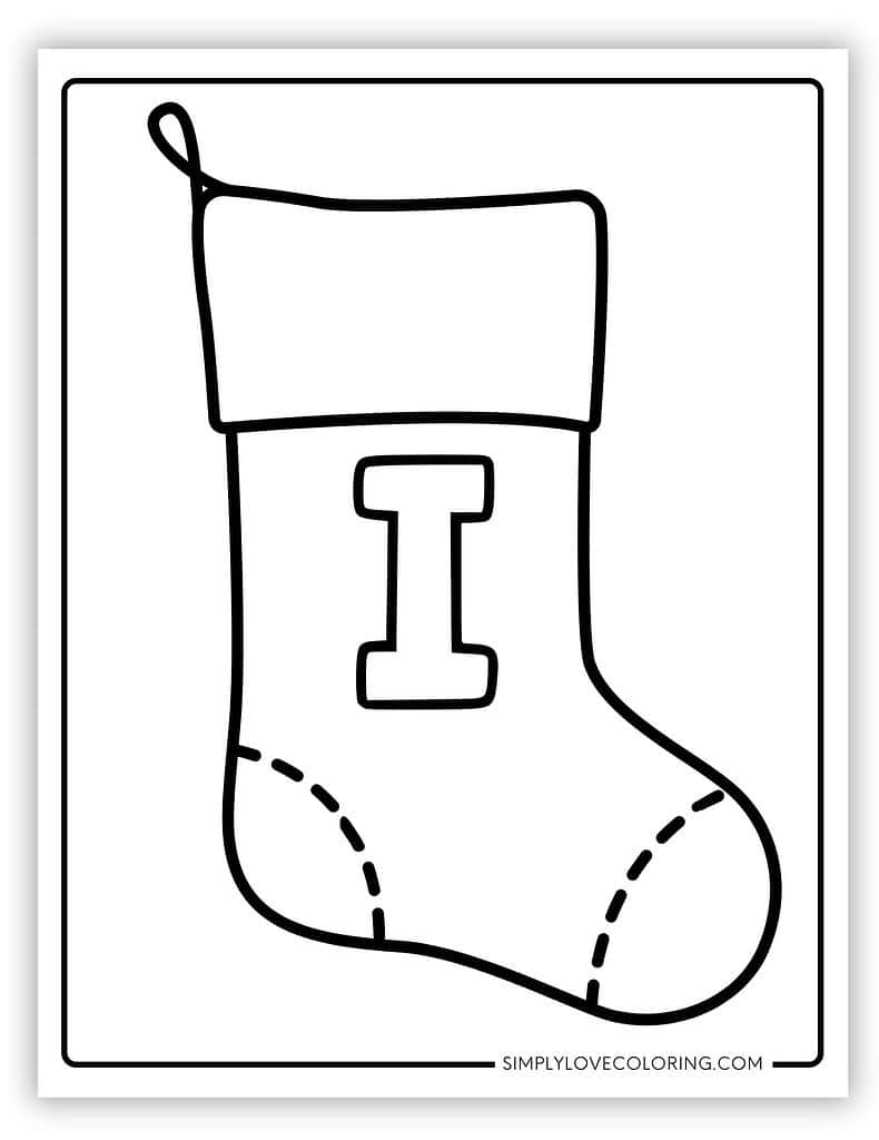 alphabet christmas stocking coloring pages (free pdf printables